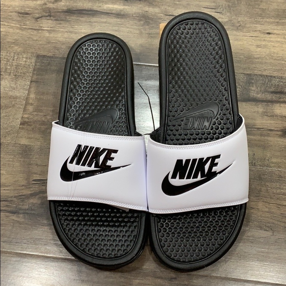 NIKE BENASSI JDI SLIDES white/black-black men’s - Picture 15 of 16